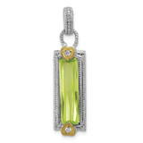 Image of Sterling Silver & Vermeil Light Green CZ Pendant