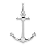 Image of Sterling Silver Polished 3D Small Anchor Pendant