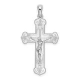 Image of Sterling Silver Polished Budded Crucifix Pendant
