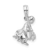 Image of Sterling Silver Polished 3D Island Warrior Pendant