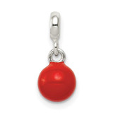 Image of Sterling Silver Red Enameled Bead Enhancer Pendant