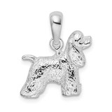Image of Sterling Silver Textured 3D Cocker Spaniel Pendant