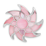 Image of Sterling Silver Pink Shell Sun Design Slide Pendant