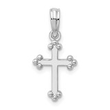 Image of Sterling Silver Polished Budded Cross Small Pendant