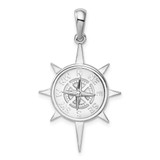 Image of Sterling Silver Polished Star Frame Compass Pendant