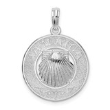 Image of Sterling Silver Jamaica Round Circle w/Shell Pendant