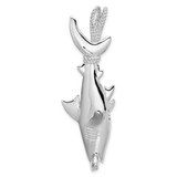 Image of Sterling Silver Polished 3D Hammerhead Shark Pendant
