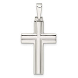Image of Sterling Silver Polished w/Lines Latin Cross Pendant