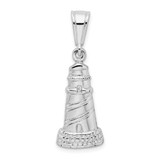 Image of Sterling Silver Polished/Textured Lighthouse Pendant