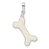 Image of Sterling Silver Polished 3D Enameled Dog Bone Pendant