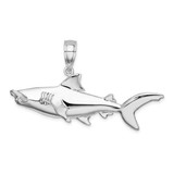 Image of Sterling Silver Polished 3D Hammer Head Shark Pendant