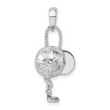 Image of Sterling Silver Polished Jockey Helmet w/Crop Pendant