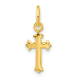 Image of Sterling Silver Gold-tone Polished Small Cross Pendant