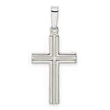 Image of Sterling Silver Polished and Satin Latin Cross Pendant