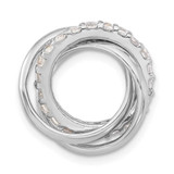Image of Sterling Silver Polished CZ 3 Ring Chain Slide Pendant