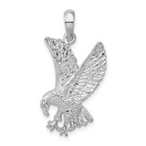 Image of Sterling Silver Polished Textured Landing Eagle Pendant