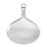 Image of Sterling Silver Sparkle-cut Satin Wide Teardrop Pendant