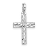 Image of Sterling Silver All-over Diamond-cut Latin Cross Pendant