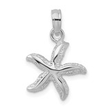 Image of Sterling Silver Polished/Textured Small Starfish Pendant