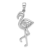 Image of Sterling Silver Rhodium-Plated Polished Flamingo Pendant