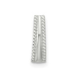 Image of Sterling Silver E-coated Textured Edge Chain Slide Pendant