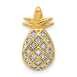 Image of Sterling Silver Gold-tone CZ Pineapple Chain Slide Pendant