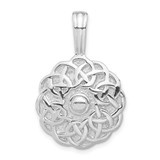 Image of Sterling Silver Polished and Textured Fancy Circle Pendant