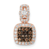 Image of Sterling Silver Pink Black Rhodium-plated Fancy CZ Pendant