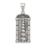 Image of Sterling Silver Antiqued Stacked Elephants Engraved Pendant