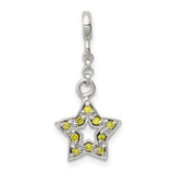 Image of Sterling Silver Green CZ Star 1/2in Dangle Enhancer Pendant