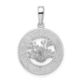 Image of Sterling Silver Polished Antigua,W.I. Circle w/Frog Pendant