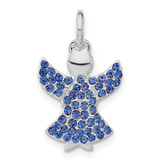 Image of Sterling Silver Polished Blue Stellux Crystal Angel Pendant