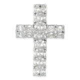 Image of Sterling Silver Polished Fancy CZ Latin Cross Slide Pendant