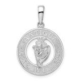 Image of Sterling Silver Polished Antigua,W.I. Circle w/Shell Pendant