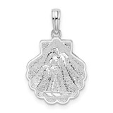 Image of Sterling Silver Polished/Textured Shell w/Palm Trees Pendant