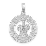 Image of Sterling Silver Polished Port Aransas Circle w/Turtle Pendant