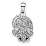 Image of Sterling Silver Rhodium-plated Preciosa Crystal Mouse Pendant