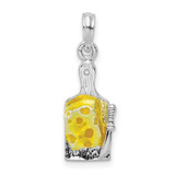 Image of Sterling Silver Polished Enameled Cheese Board w/Knife Pendant