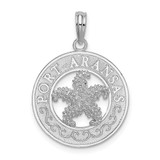 Image of Sterling Silver Polished Port Aransas Circle w/Starfish Pendant