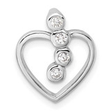 Image of Sterling Silver Rhodium-plated with CZ Open Heart Slide Pendant