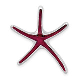 Image of Sterling Silver Polished Enameled Dancing Starfish Slide Pendant