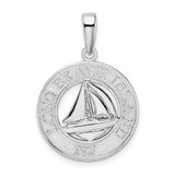 Image of Sterling Silver Polished Long Beach Island,NJ w/Sailboat Pendant