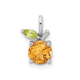 Image of Sterling Silver Rhodium-plated Citrine and Peridot Orange Pendant