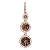 Image of Sterling Silver Pink Black Rhodium-plated CZ Fancy Dangle Pendant