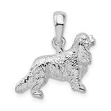 Image of Sterling Silver Textured 3D Cavalier King Charles Spaniel Pendant