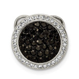 Image of Sterling Silver Black and White Crystal Circle Chain Slide Pendant
