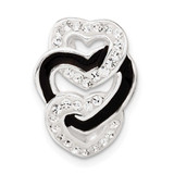Image of Sterling Silver Enameled Stellux Crystal Triple Heart Slide Pendant