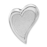 Image of Sterling Silver Polished & Scratch Finish Heart Chain Slide Pendant