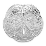 Image of Sterling Silver Polished Sand Dollar w/Scalloped Edge Slide Pendant