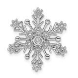 Image of Sterling Silver Rhodium-plated Diamond Snowflake Chain Slide Pendant